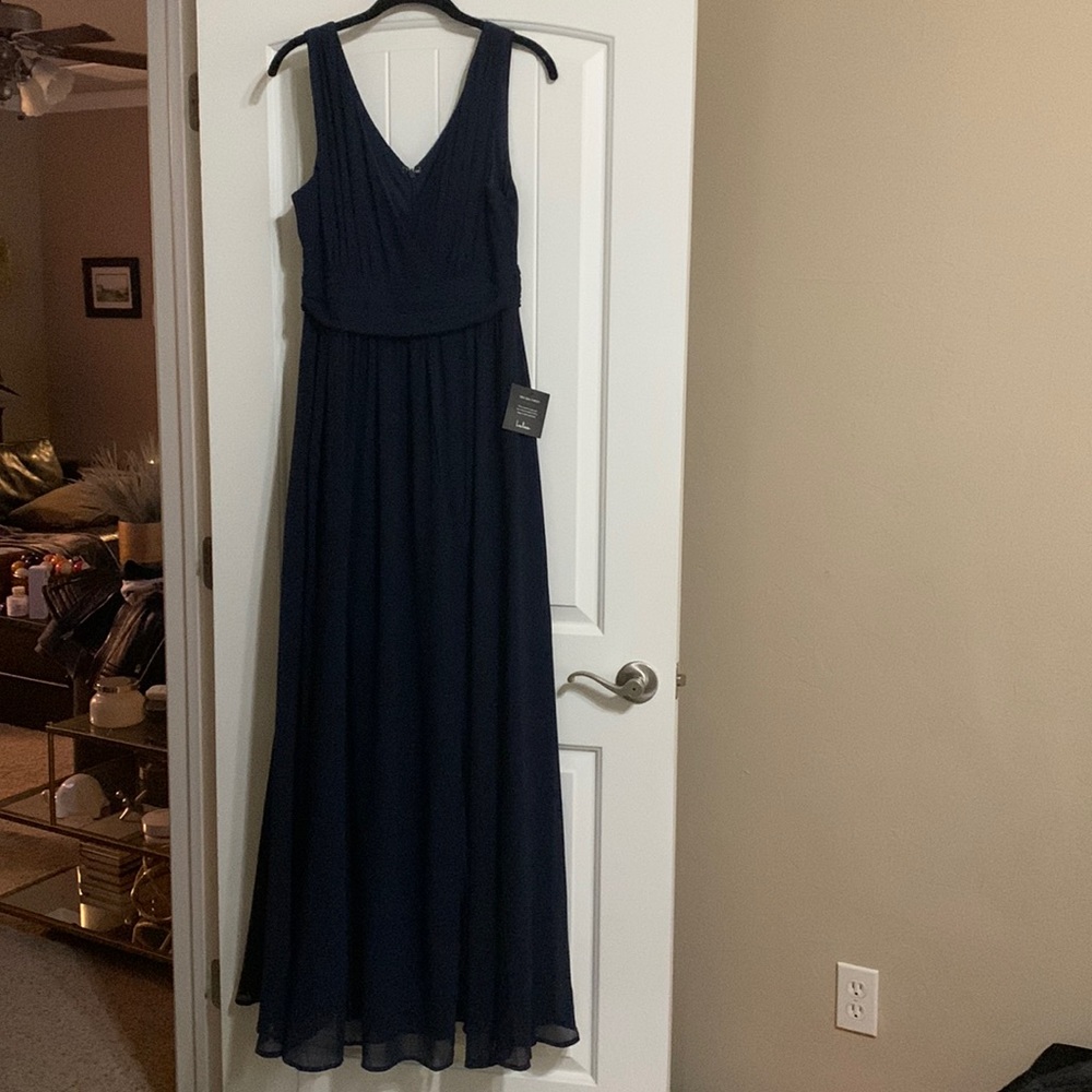 Lulus Thoughts of Hue Navy Blue Surplice Maxi Dress